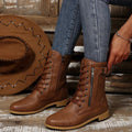 Round Toe Lace Up Boots - Your Second Look