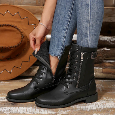 Round Toe Lace Up Boots - Your Second Look
