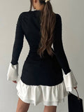 Ruffle Hem Long Sleeve Mini Dress - Your Second Look