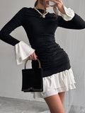 Ruffle Hem Long Sleeve Mini Dress - Your Second Look