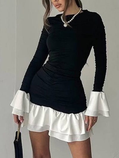 Ruffle Hem Long Sleeve Mini Dress - Your Second Look
