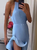 Ruffle Hem Ribbed Sleeveless Dress - Your Second Look