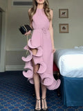 Ruffle Hem Ribbed Sleeveless Dress - Your Second Look