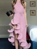 Ruffle Hem Ribbed Sleeveless Dress - Your Second Look