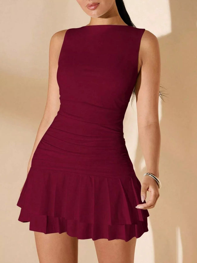 Ruffle Hem Sleeveless Mini Dress - Your Second Look