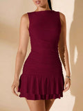 Ruffle Hem Sleeveless Mini Dress - Your Second Look