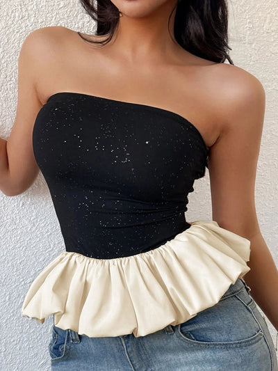 Ruffled Bubble Hem Tube Top - Your Second Look
