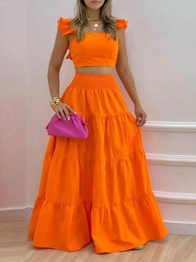 Ruffled Cami and Tiered Maxi Skirt Set - Your Second Look