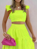 Ruffled Cami and Tiered Maxi Skirt Set - Your Second Look