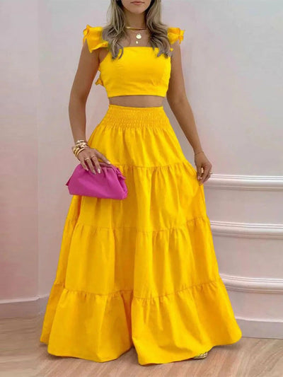 Ruffled Cami and Tiered Maxi Skirt Set - Your Second Look