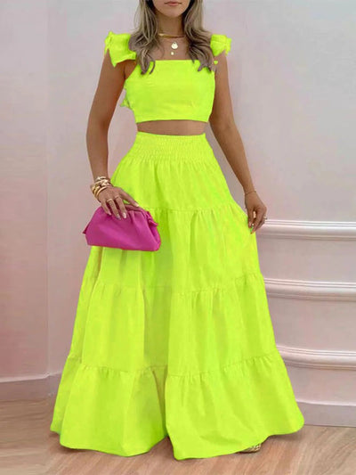 Ruffled Cami and Tiered Maxi Skirt Set - Your Second Look