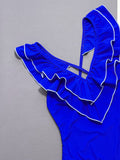 Ruffled Crisscross Backless One - Piece Swimsuit - Your Second Look