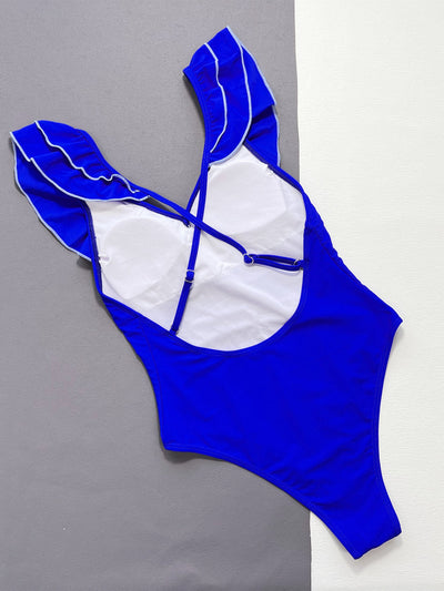 Ruffled Crisscross Backless One - Piece Swimsuit - Your Second Look