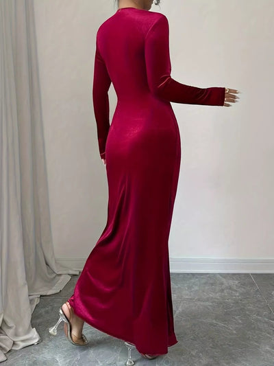 Ruffled Surplice long Sleeve Dress - Your Second Look