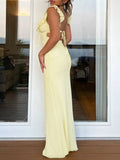 Ruffled V - Neck Sleeveless Maxi Dress - Your Second Look