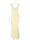 Ruffled V - Neck Sleeveless Maxi Dress - Your Second Look