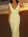 Ruffled V - Neck Sleeveless Maxi Dress - Your Second Look