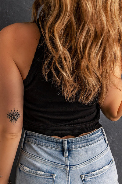 Scalloped Openwork Grecian Neck Tank - Your Second Look