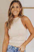 Scalloped Openwork Grecian Neck Tank - Your Second Look
