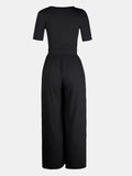 Scoop Neck Short Sleeve Jumpsuit - Your Second Look