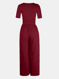 Scoop Neck Short Sleeve Jumpsuit - Your Second Look