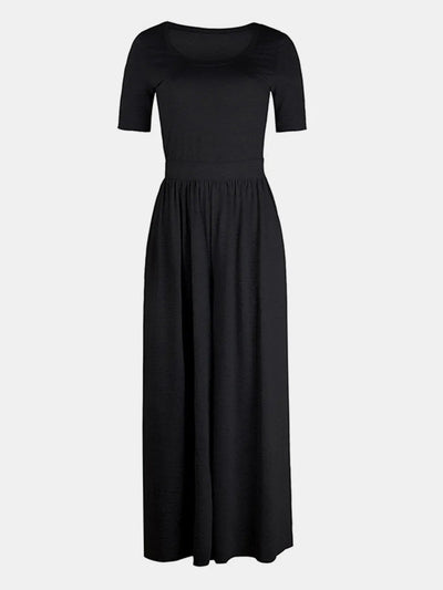 Scoop Neck Short Sleeve Jumpsuit - Your Second Look