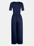 Scoop Neck Short Sleeve Jumpsuit - Your Second Look