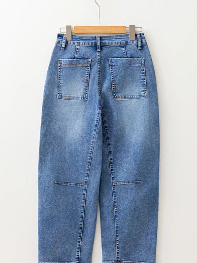 Seam Detail Loose Fit Cropped Jeans - Your Second Look