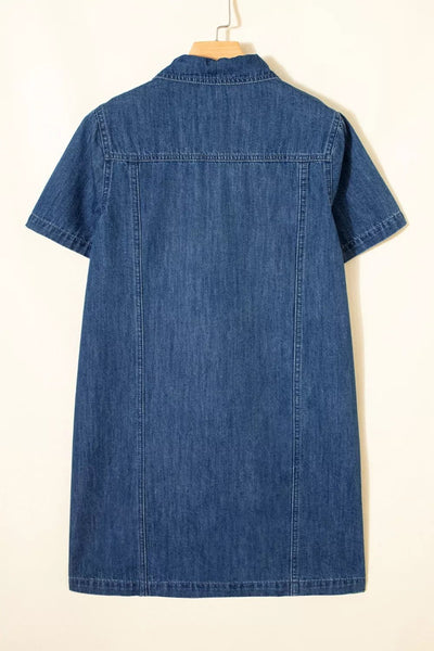 Sequin Football Cheer Patches Game Day Denim Mini Dress - Your Second Look