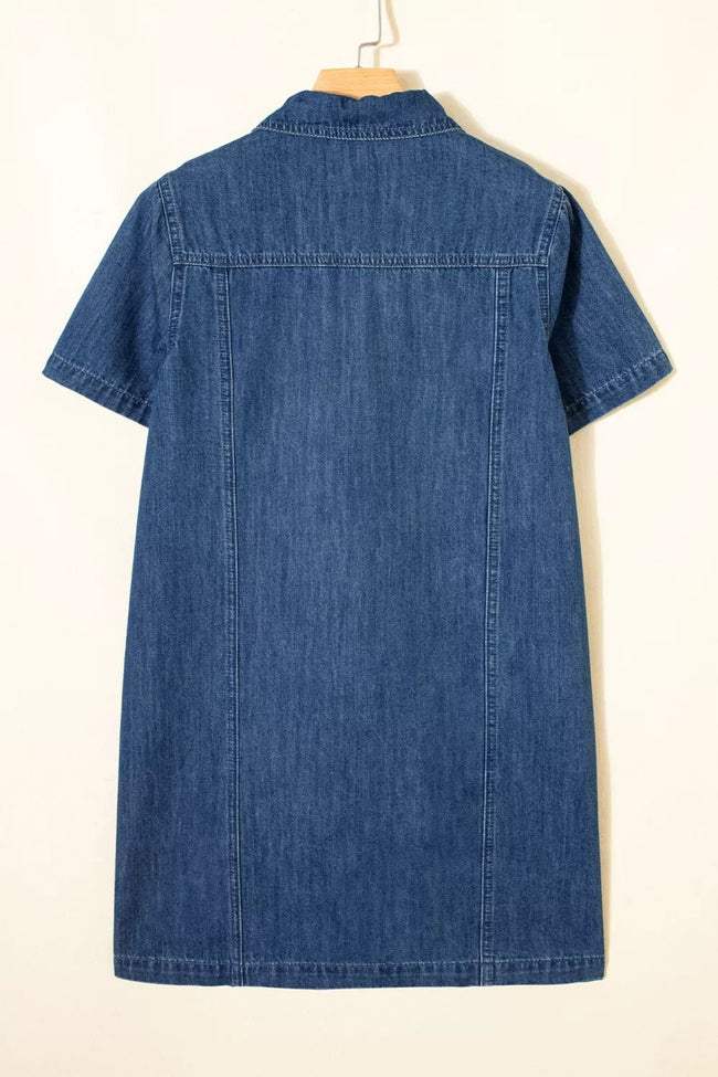 Sequin Football Cheer Patches Game Day Denim Mini Dress - Your Second Look