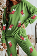 Sequin Socks Top and Pants Lounge Set - Your Second Look