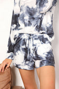 Shiny Tie - Dye Round Neck Top and Shorts Lounge Set - Your Second Look