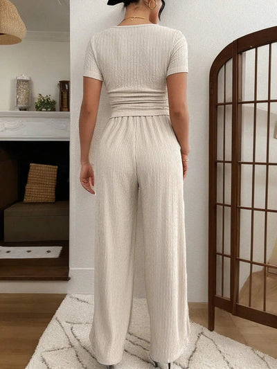 Short Sleeve Top and Pants Set - Your Second Look
