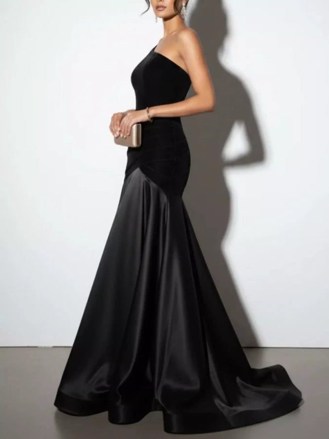 Single Shoulder Floor Length Dress - Your Second Look