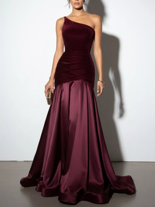 Single Shoulder Floor Length Dress - Your Second Look