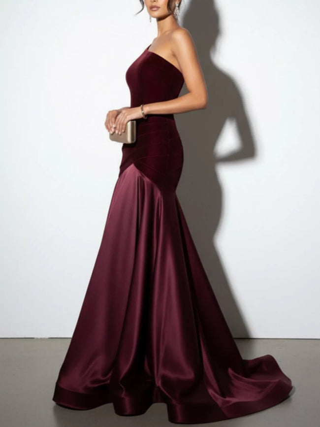 Single Shoulder Floor Length Dress - Your Second Look