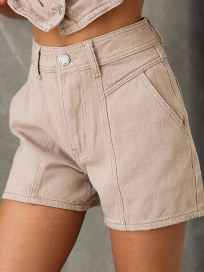 Sleeveless Button - Up Top and Shorts Denim Set - Your Second Look
