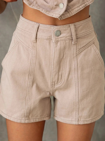 Sleeveless Button - Up Top and Shorts Denim Set - Your Second Look