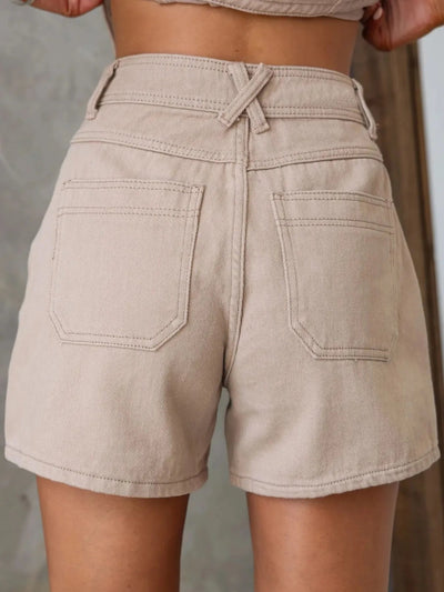 Sleeveless Button - Up Top and Shorts Denim Set - Your Second Look