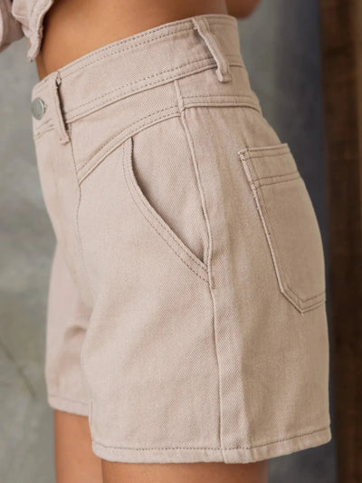 Sleeveless Button - Up Top and Shorts Denim Set - Your Second Look