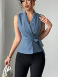 Sleeveless Tied Surplice Top - Your Second Look