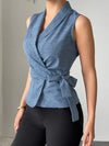 Sleeveless Tied Surplice Top - Your Second Look