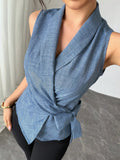 Sleeveless Tied Surplice Top - Your Second Look
