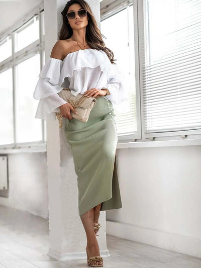 Slit Elastic Waist Skirt - Your Second Look