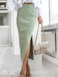 Slit Elastic Waist Skirt - Your Second Look