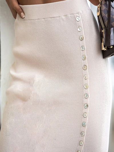 Slit Elastic Waist Skirt - Your Second Look