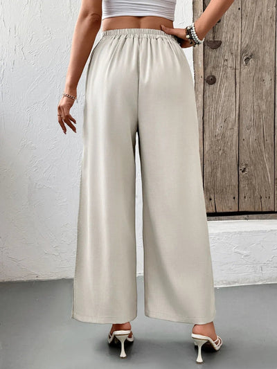 Slit Wide Leg Pleated Pants - Your Second Look