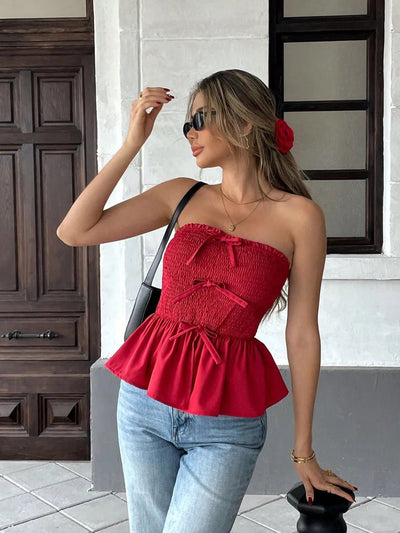 Smocked Bow Tube Top - Your Second Look