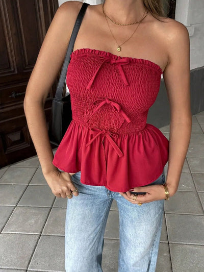 Smocked Bow Tube Top - Your Second Look