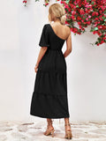 Smocked One - Shoulder Midi Dress - Your Second Look